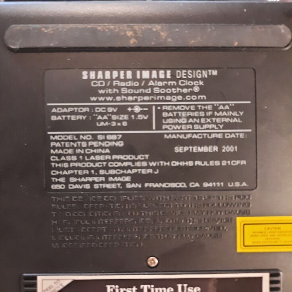 Sharper Image Design SI687 Travel CD AM FM Radio Alarm Clock & Sound Soother - Picture 15 of 16